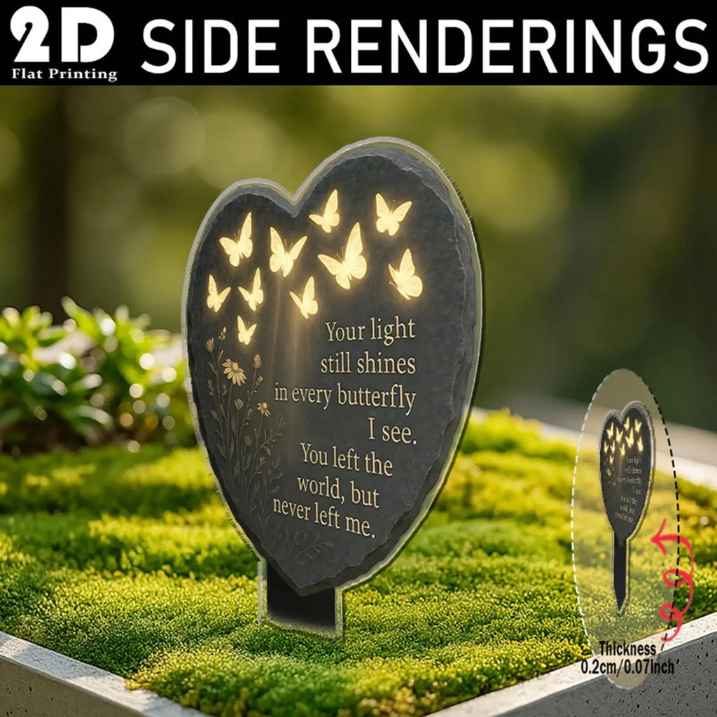 Grave Decorations 2D Acrylic Heart Decoration Butterfly Flower Carved