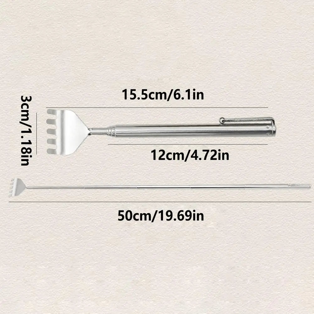 Extendable Telescopic Stainless Steel Back Scratcher & Massager Back Scratcher Zpaxo 1PC