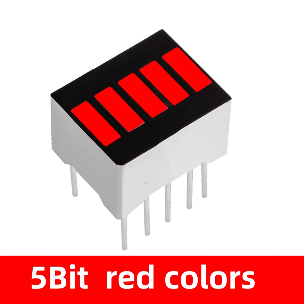 LED Battery Level Indicator Bright 5-20 Segments Red White Blue Zpaxo 5bit red