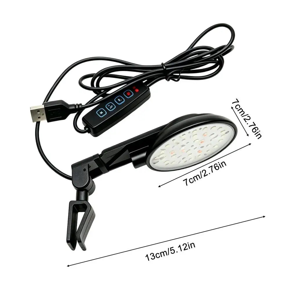 Aquarium Led Light Waterproof Clamp-on Anti-glare Lamp Adjustable