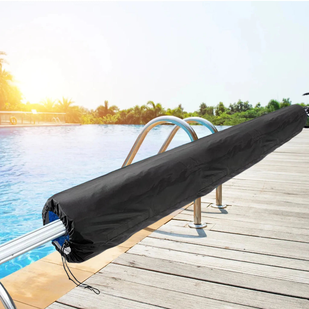 Summer Pool Solar Reel Protective Cover Oxford Cloth Outdoor Pool Solar Reel Blanket Protector for Swimming Pools Black Zpaxo Default Title