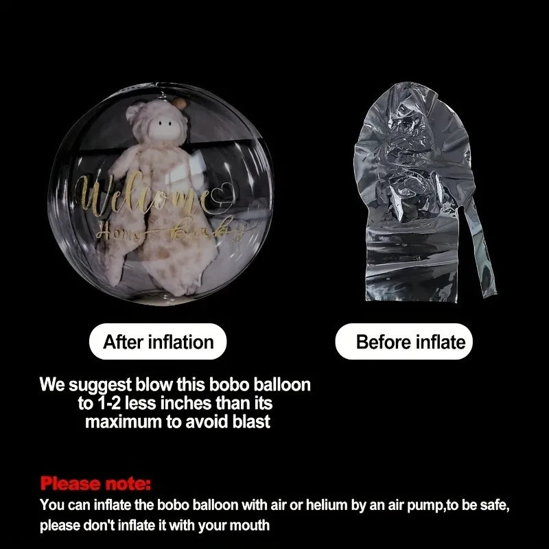 30-Inch Transparent Bobo Balloons Fillable Clear Bubble Balloon