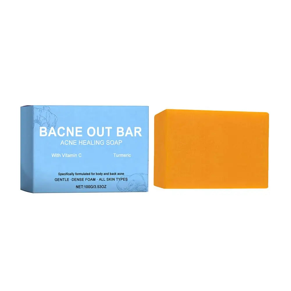 Natural Turmeric Soap Bar for Acne with Vitamin C Alphaarbutin,Acne Treatment Bar Soap Exfoliating Cleanser for Body Face Care Zpaxo 100g