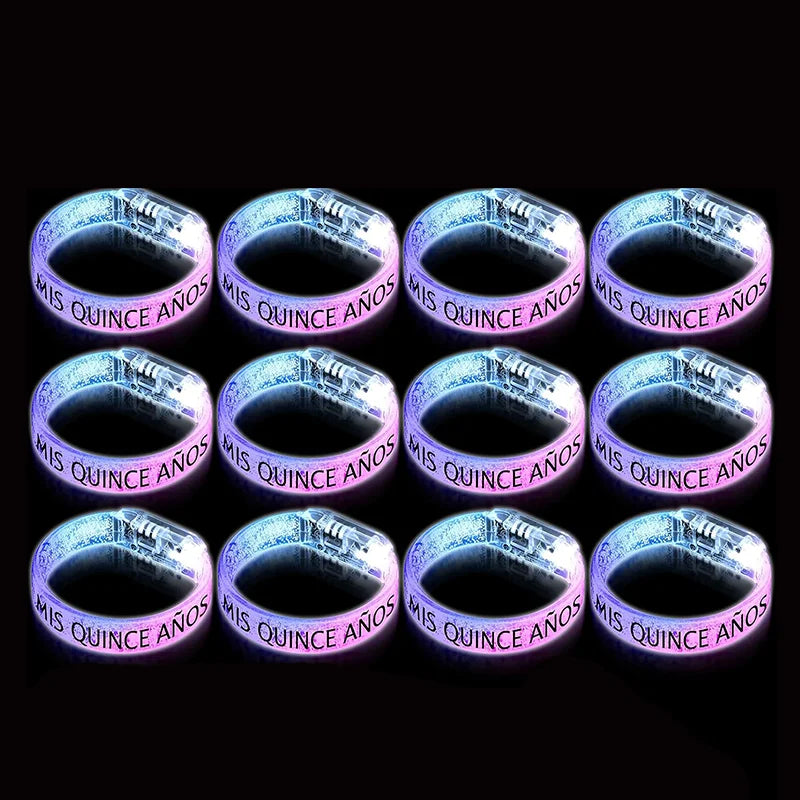 12 24 36 Custom LED Bracelets Light-up Wedding Parties Birthday Party