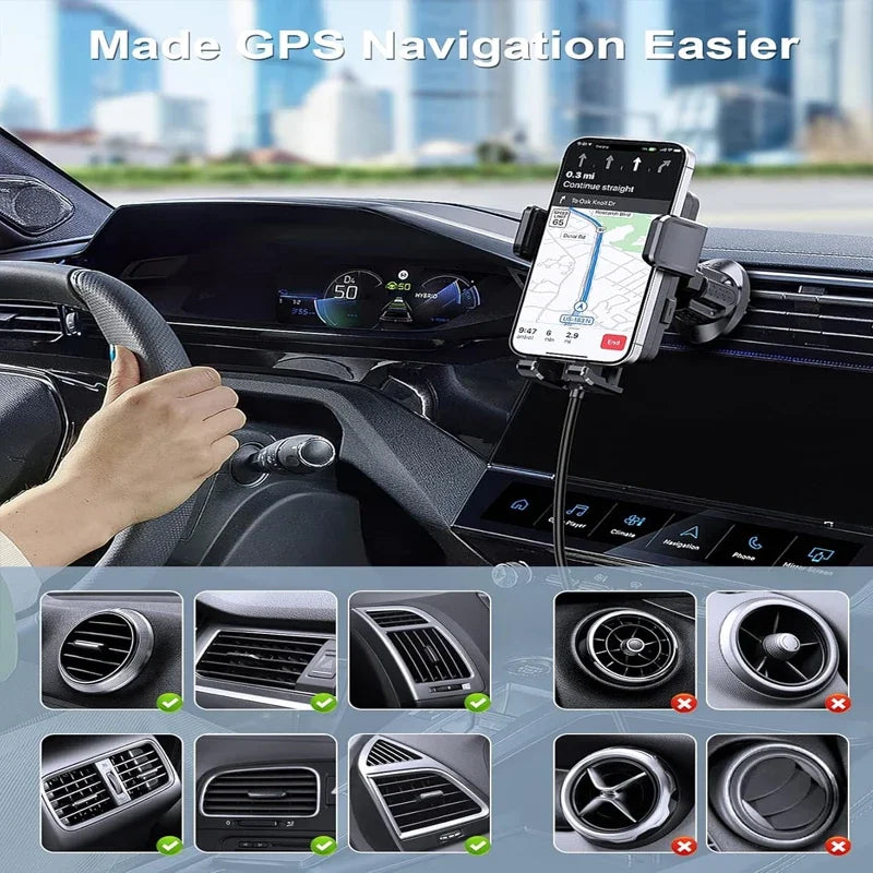 UYUXIO Wireless Car Charger 66W Fast Charging Auto Clamping Air Vent