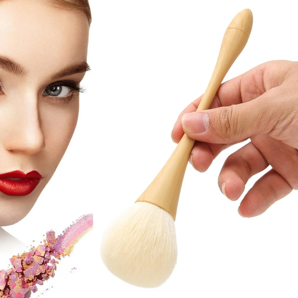 Nylon Hair Nail Dust Brush Wooden Handle Soft Fluffy Removal Cleaning Zpaxo