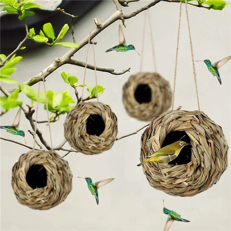 2024 Birds Nest Bird Cage Grass Egg House Outdoor Decorative Weaved