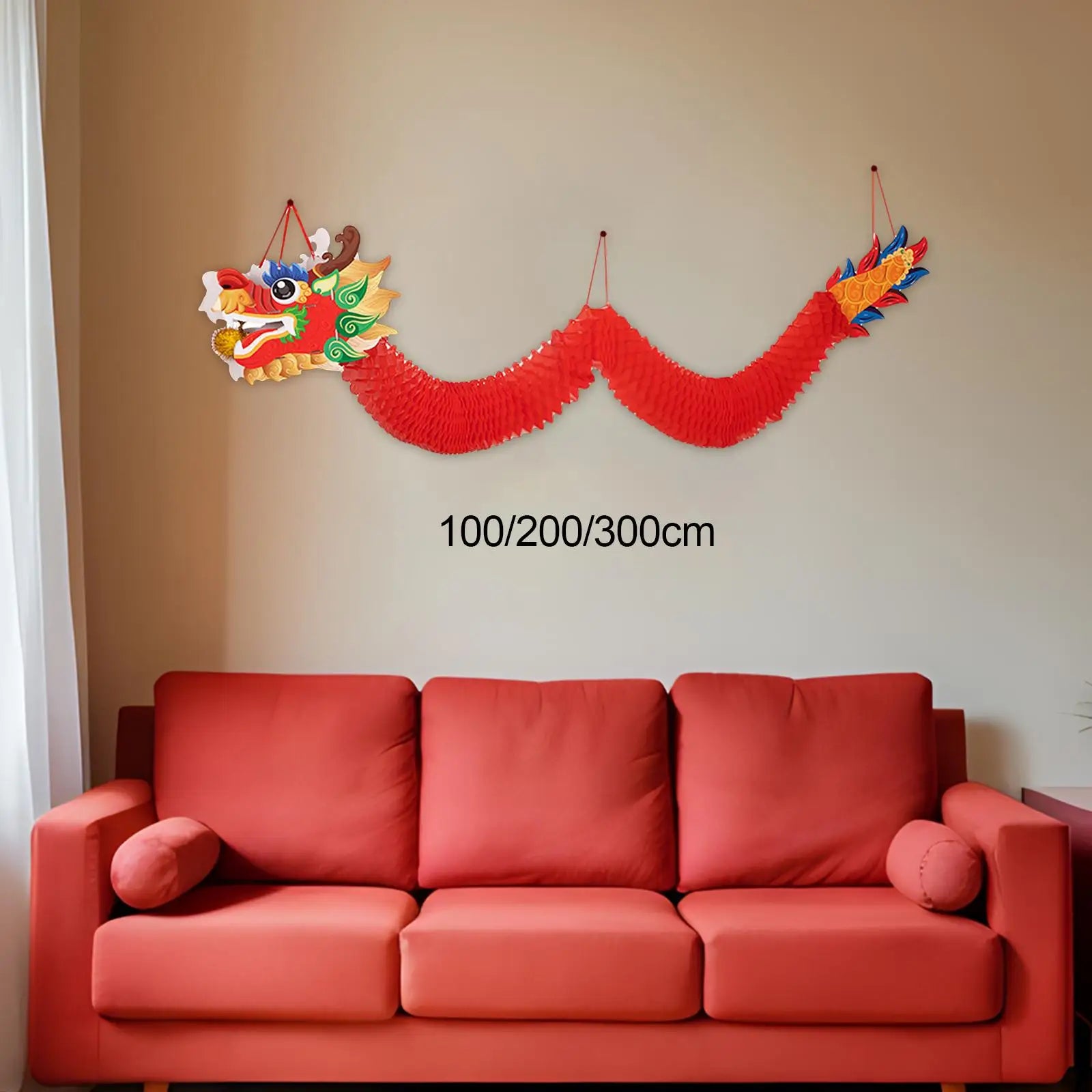 Dragon Garland Decoration Supermarket Chinese New Year Hanging Ornament Pendant for Office Party Housewarming Wedding Celling Zpaxo
