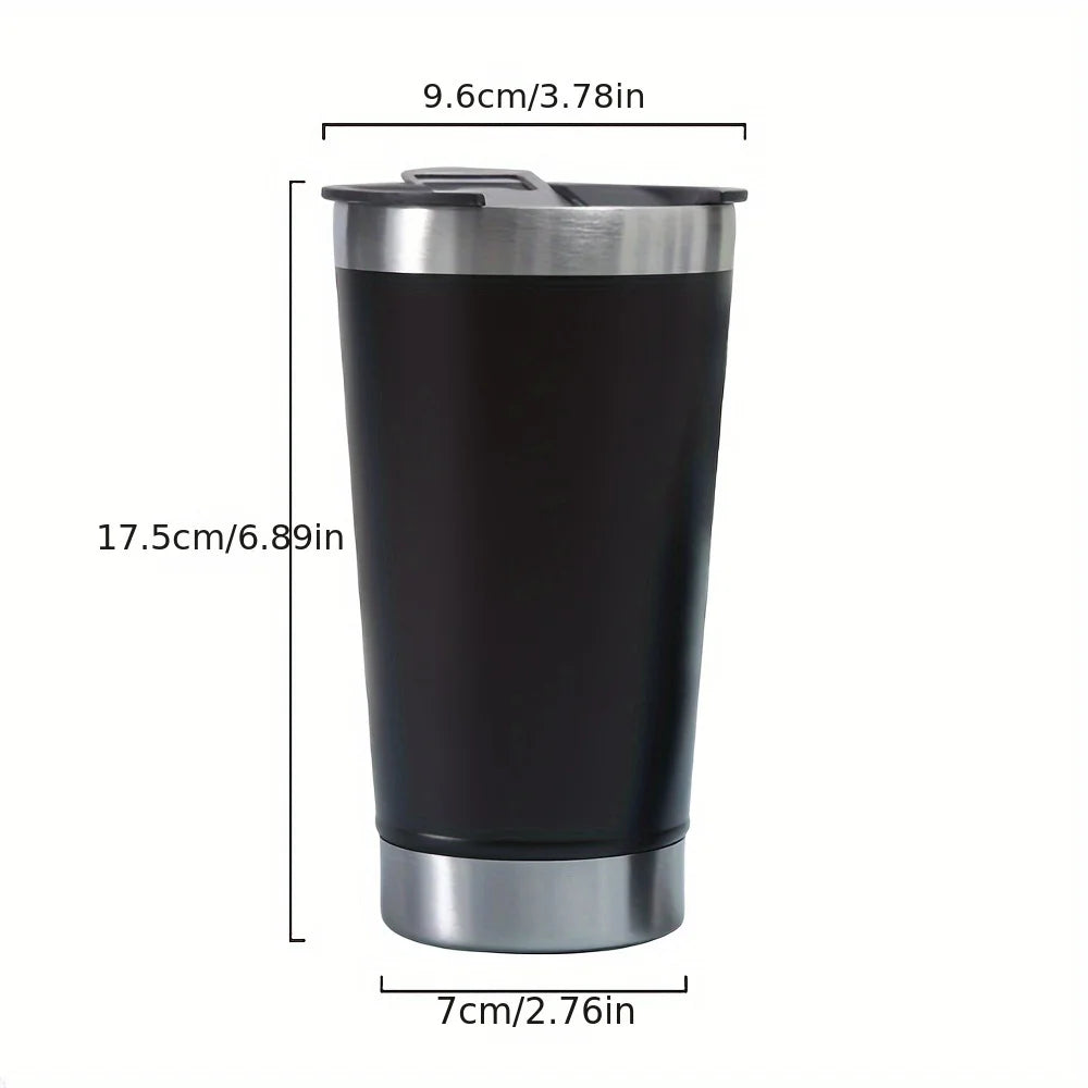 8pcs lusella Tumbler 16oz Stainless Steel Beer Mug, Double Wall Vacuum Insulated Tumbler, Cup Lid with Bottle Opener, Keeps Zpaxo