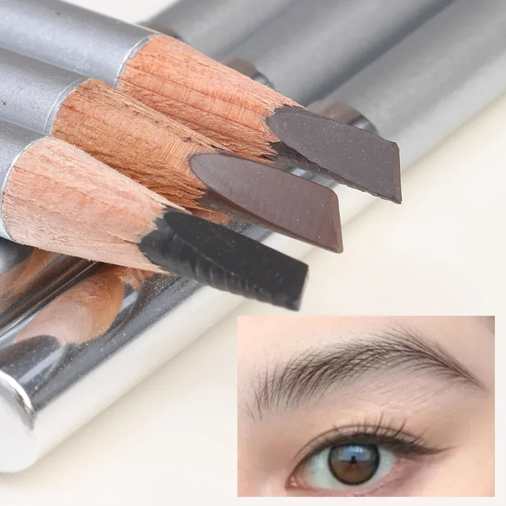 Microblading Eyebrow Pen Makeup Waterproof Lasting Matte Black Brown