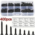 1 Box Carbon Steel M2 Black Self Tapping Screw Assortment Locking Zpaxo A