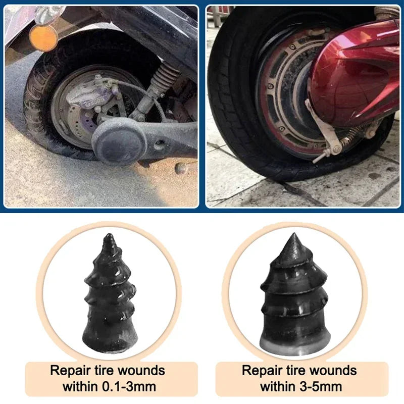Universal Puncture Repair Car Motorcycle Tubeless Tires Rubber Screw Zpaxo