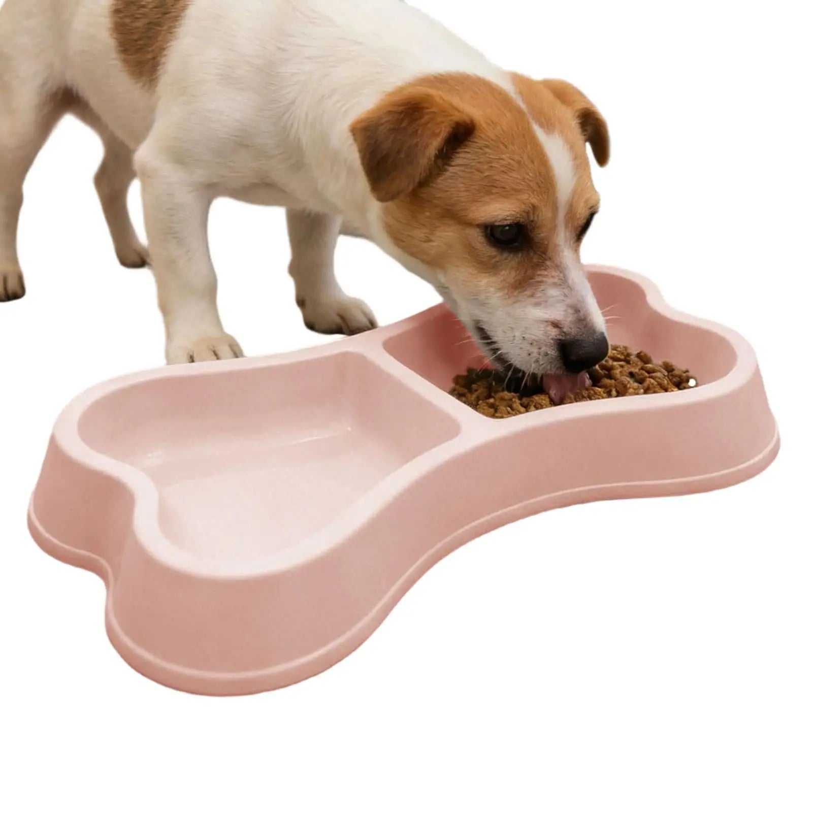 pet bowl Bone-Shaped Pet Bowls 2 in 1 Food & Water Dish with Non-Slip Base Cat Feeding Set for Small Spaces Pet feeding Zpaxo