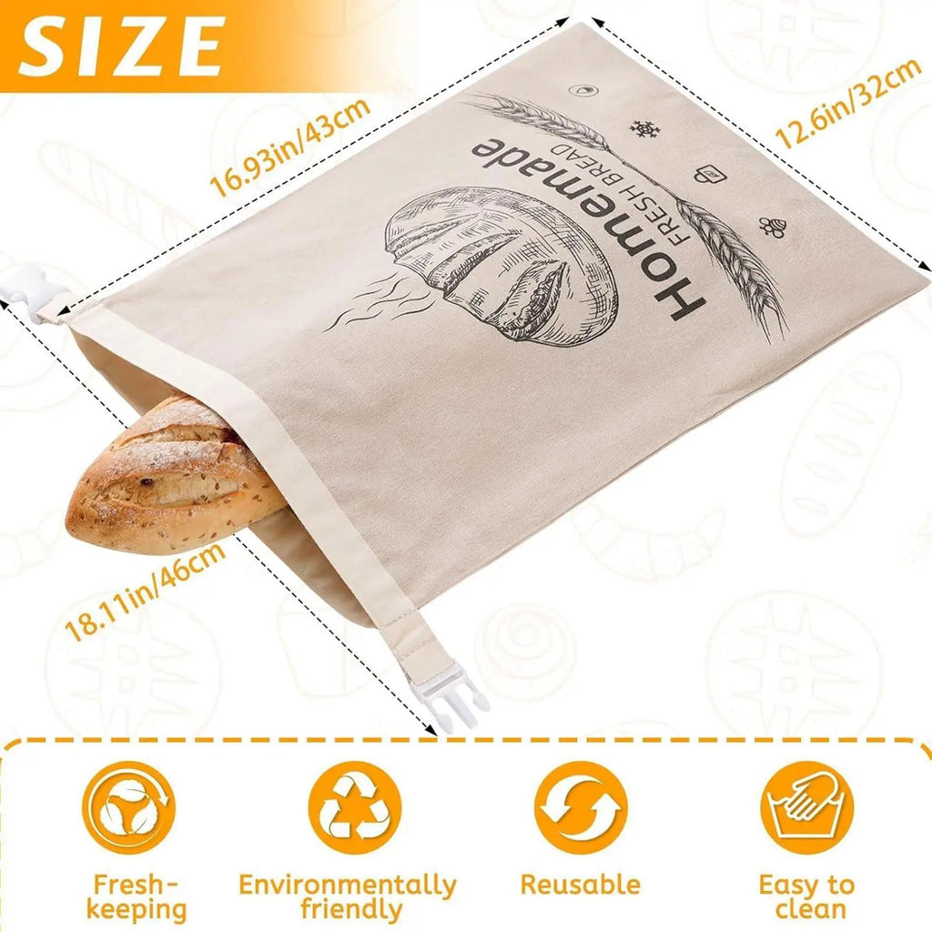 Reusable Beeswax Bread Bags Large Homemade Sourdough Storage Food