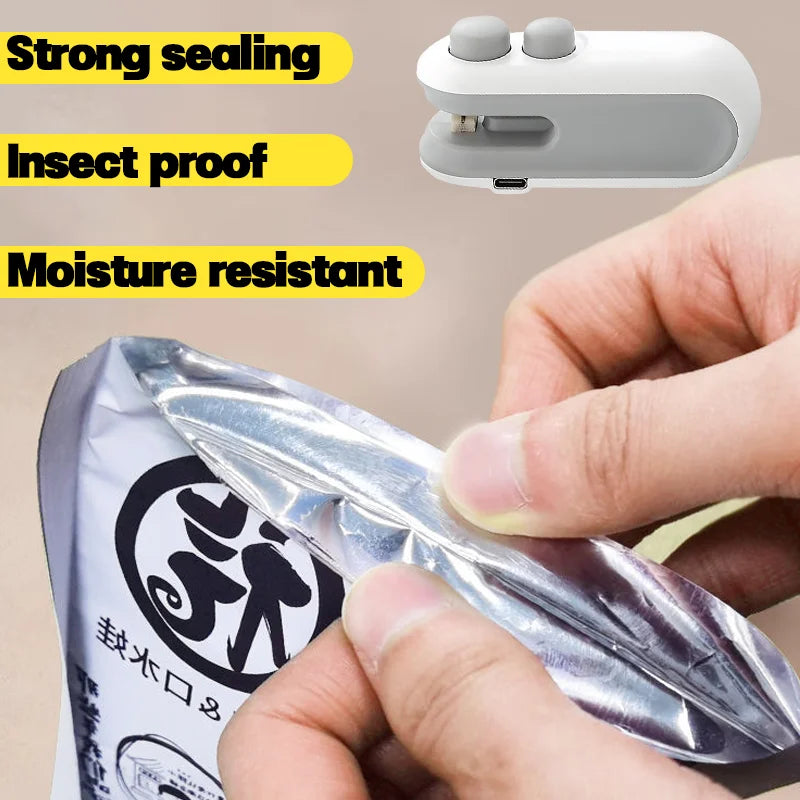 Mini Heat Bag Sealing Machine Package Sealer Bags Plastic Food Clip