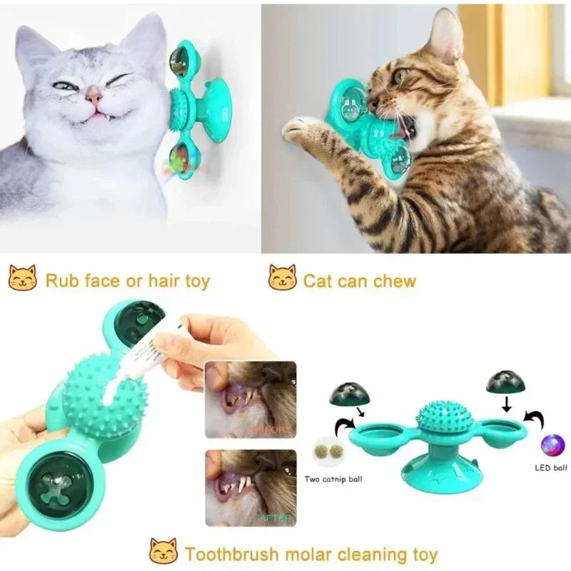 Windmill Cat Toy Interactive Pet Toys Cats Puzzle Game Whirligig