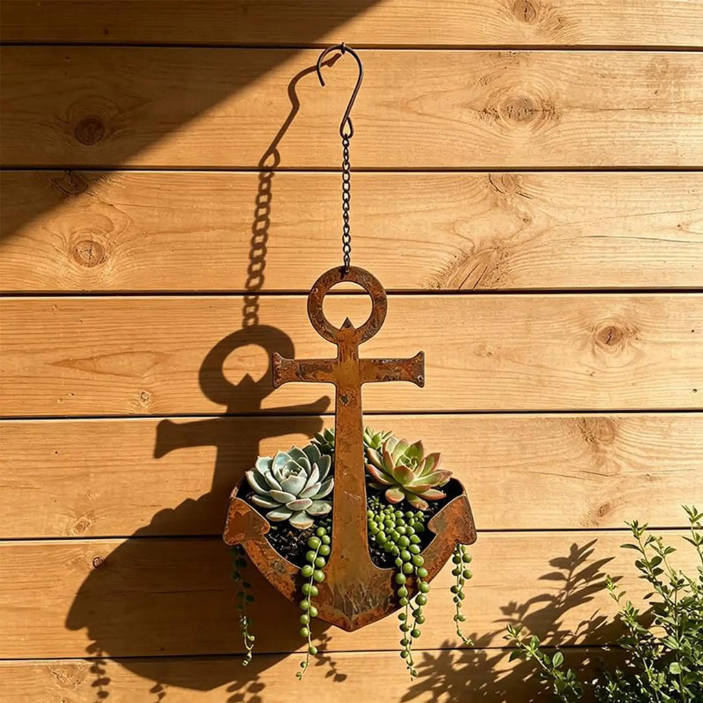 Nautical Planter Metal Retro Flower Container Hangable Pots