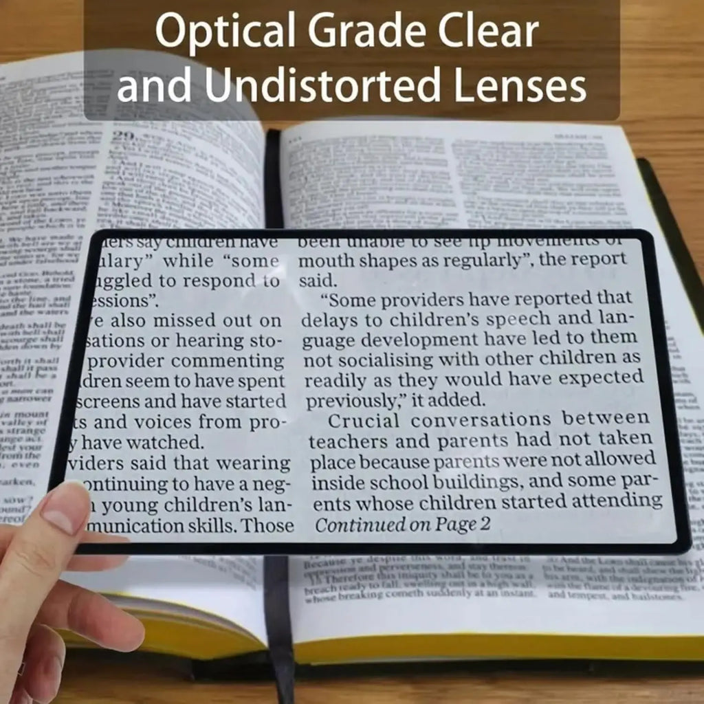 Large PVC Bookmark Magnifier Lens – Reading Aid for Small Print