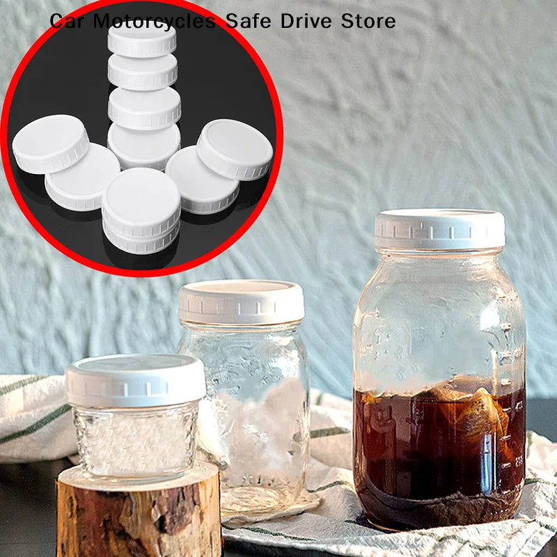 Airtight Plastic Storage Lid 70 Inner Diameter Sealing White Mason
