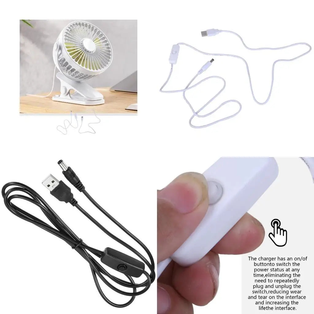 652F Streamlined Connection Essential USB Male to DC5.5x2.1mm Male Cable Power Cable Zpaxo