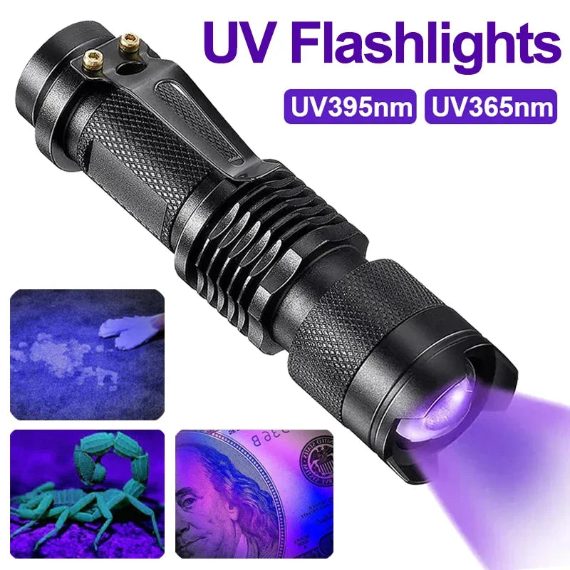 395nm UV Blacklight Flashlight – Aluminum LED Stain Detector Torch UV Blacklight Flashlight Zpaxo
