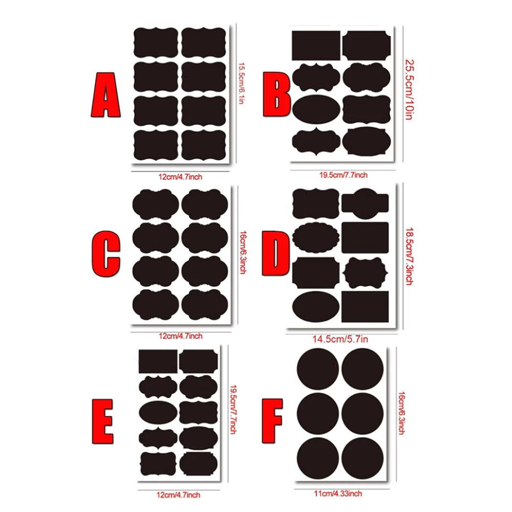 5 Sheets Chalkboard Labels Stickers Waterproof Reusable Blackboard Stickers Chalk Labels for Mason Jars Storage Bins Bottles Zpaxo