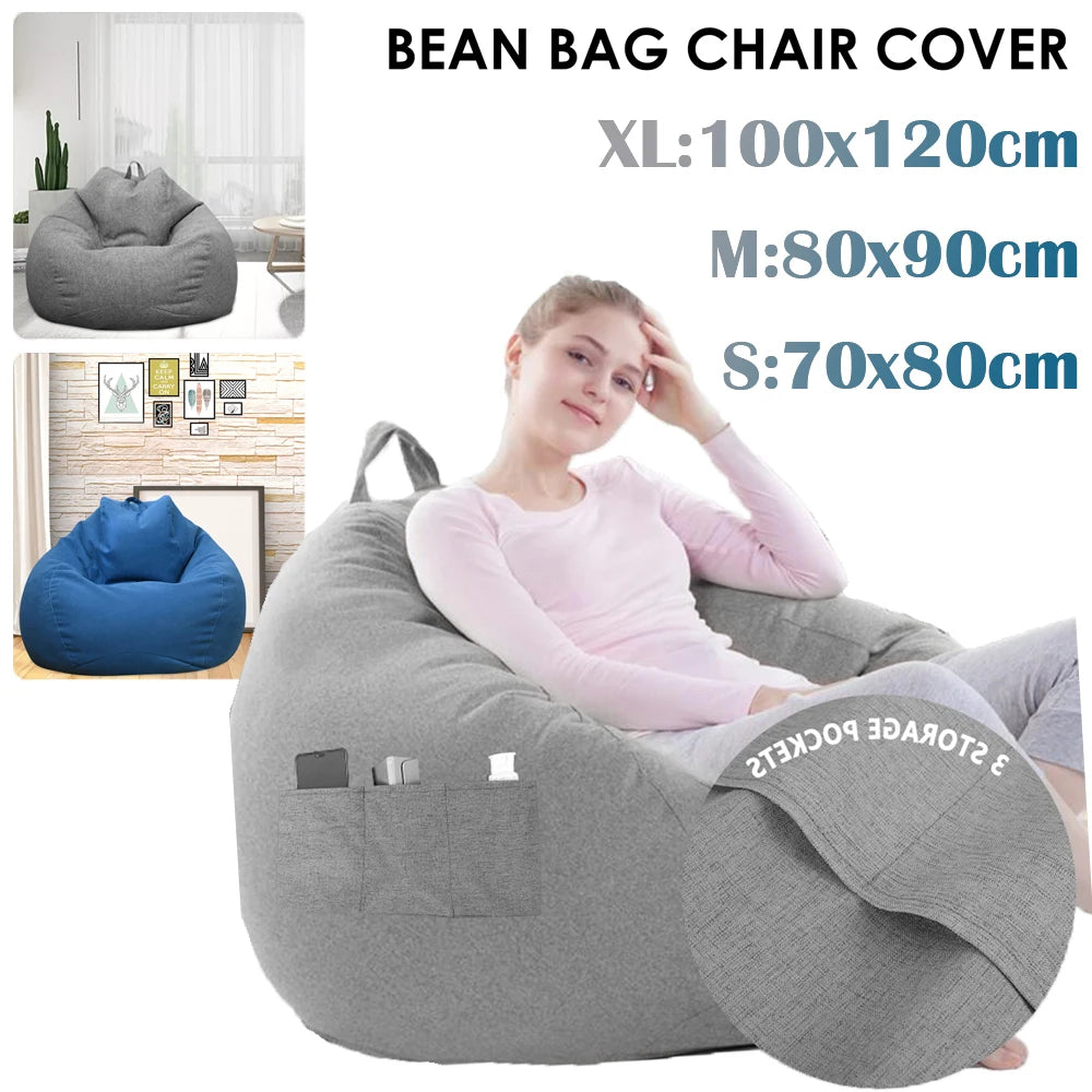 Large Sofas Cover Removable Lazy Sofa Comfortable Outdoor Lazy Seat Bag Couch Cover Tatami for Home Garden Living Room Beanbags Zpaxo