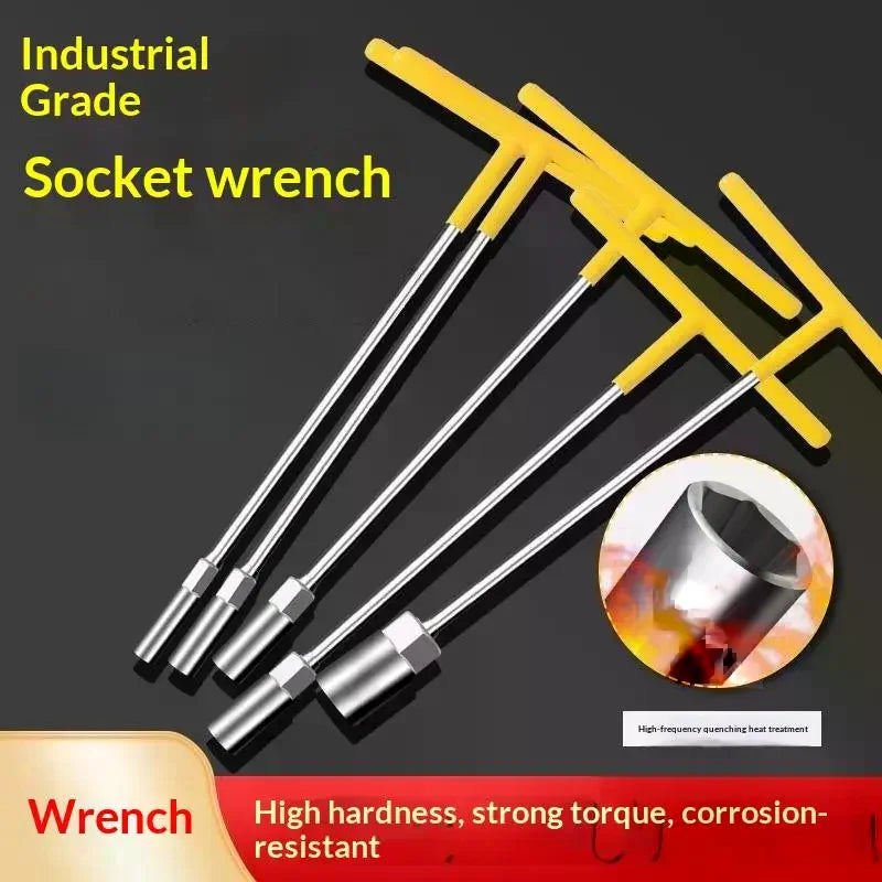 T-type Socket Wrench Set, T-shaped Extended Hex Wrench, Rubber-coated Car And Motorcycle Tire Repair Tools Zpaxo