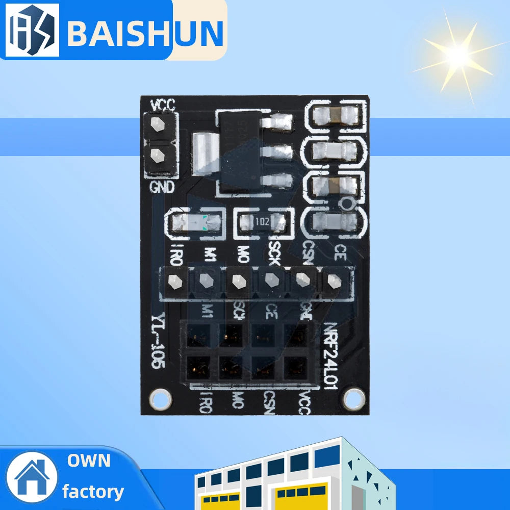8Pin NRF24L01 Socket-Type Adapter Board 1PCS - Wireless Transceiver Module Carrier | For 51 MCU Projects Zpaxo