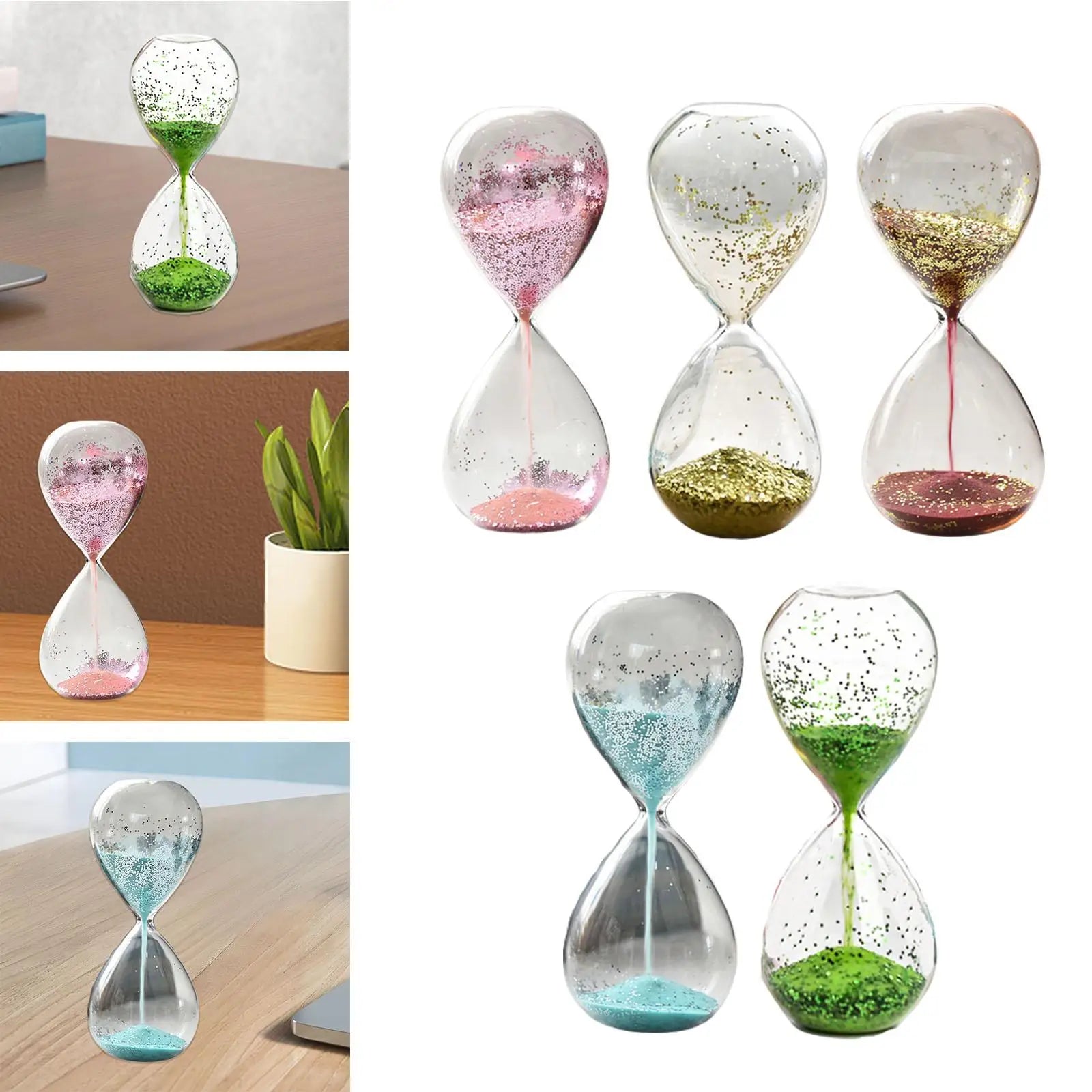 Glitter Sand Hourglass Timer – Desktop Ornament & Holiday Gift Decorative Hourglass Timer Zpaxo