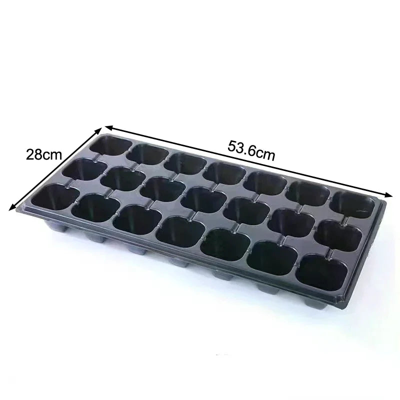 10Pcs Seedling Trays Plastic Gardening Germination Trays Black Seedling Container Garden Supplies For Vegetable Flower Zpaxo