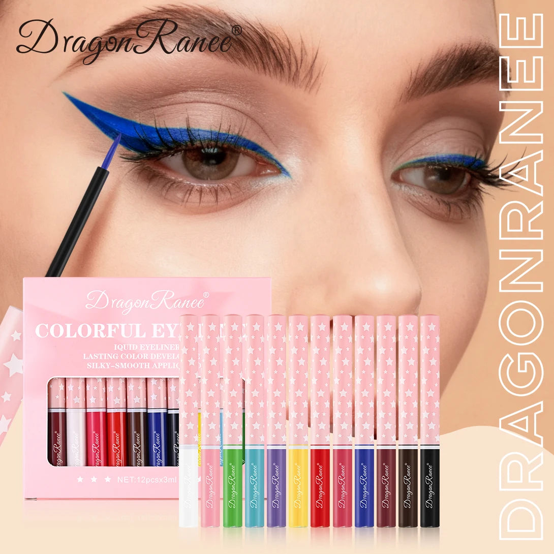 12Pcs/Set Eyeliner Pen Set, Quick-Drying, Smooth, Non-Smudging, Ultra-Fine, Long-Lasting, Non-Fading, Precise Application, Holiday Party Eyeshadow Pen Set Zpaxo