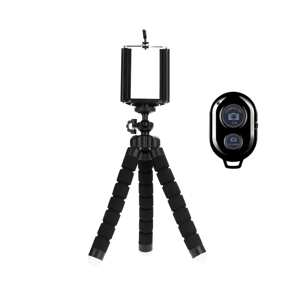 Sponge Tripod Bracket Universal Smartphone Mini Flexible Octopus Zpaxo Black Sets B