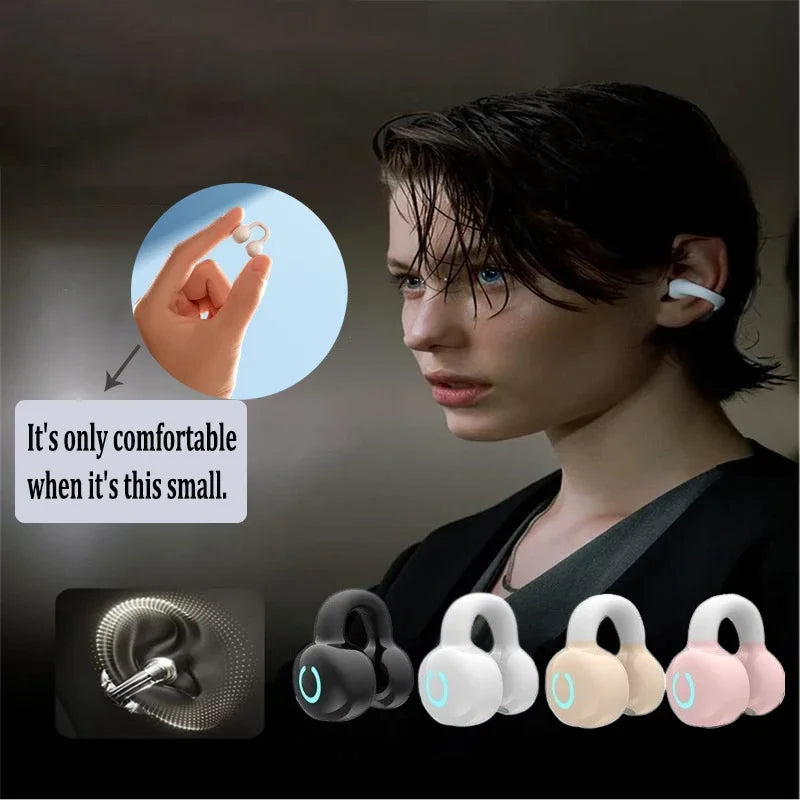 Wireless Bluetooth Earphone Single Ear Bone Conduction Earphones Clip