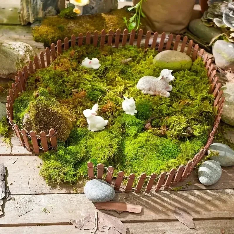 1/2pcs Mini Fence Garden and Bonsai Decoration Fairy Tale Garden Fence Wooden Decoration DIY HandicraftProject Mini Picket Fence Zpaxo