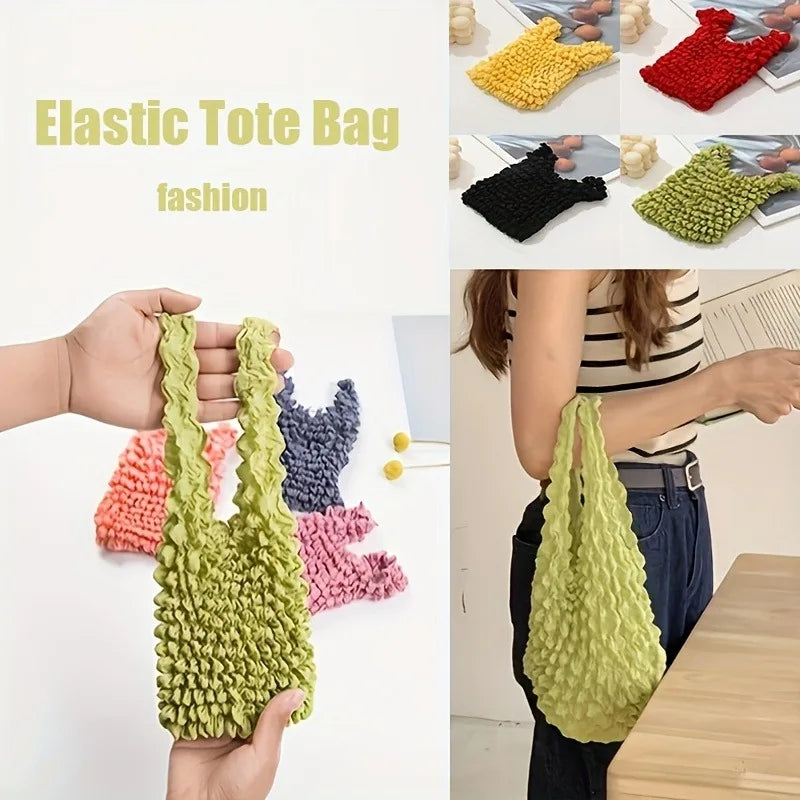 Large Capacity Stretch Tote Bag Magic Retractable Shopping Handbag