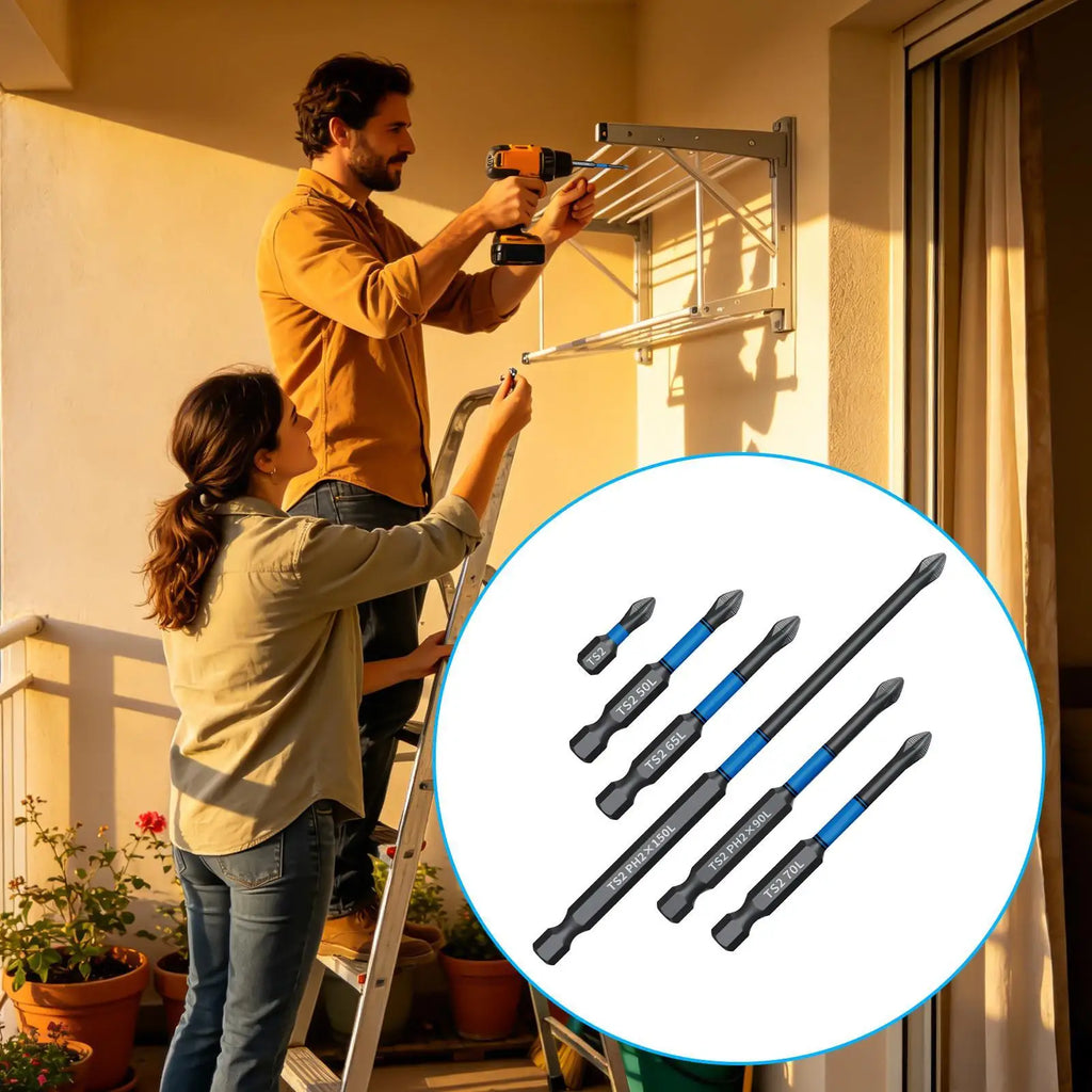 Screw Bit 6-Piece Precision Magnetic Alloy Steel Phillips Cordless