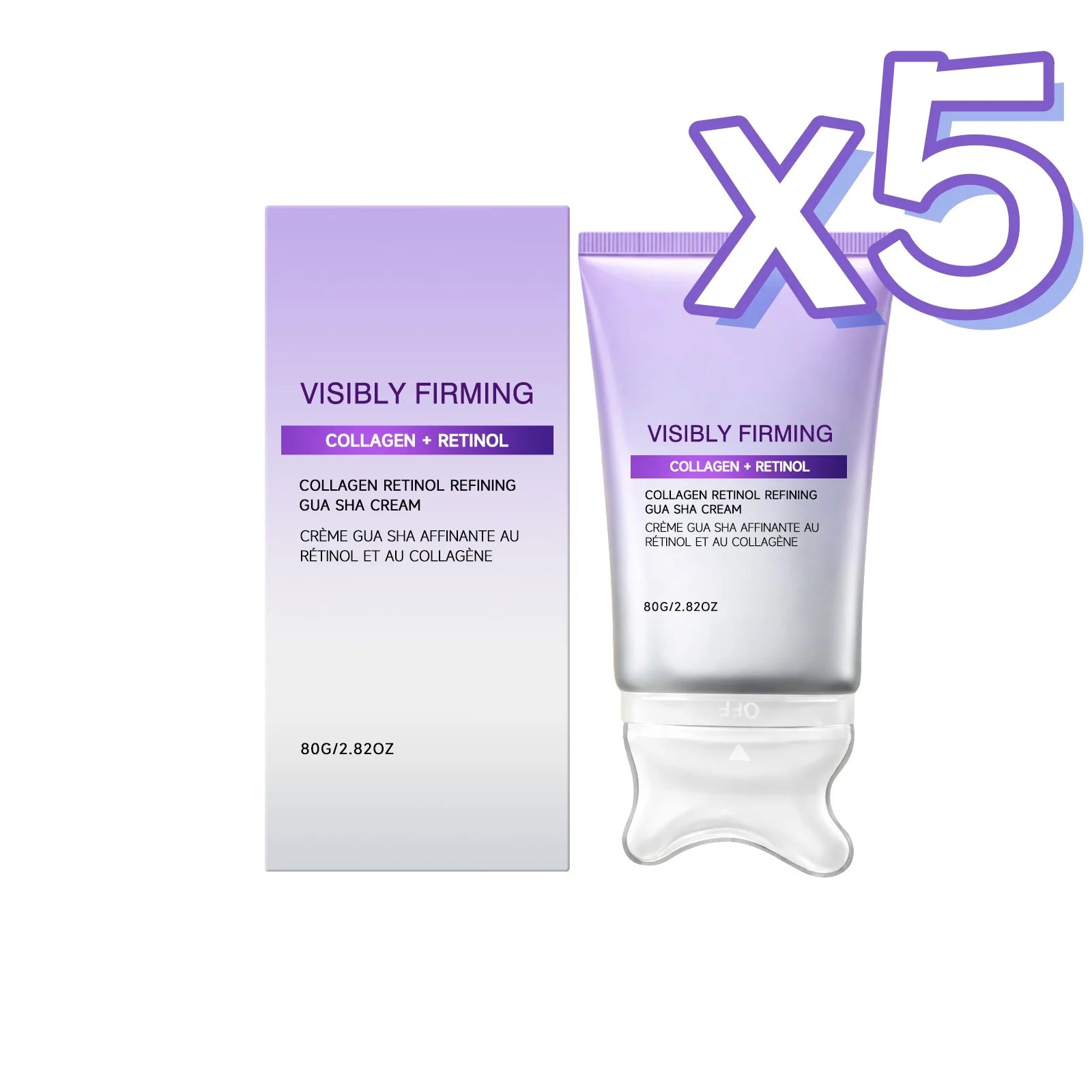 Retinol Collagen Gua Sha Lifting Face Cream 80g – Firms & Contours Lifting Face Cream Zpaxo 80g boxed x5