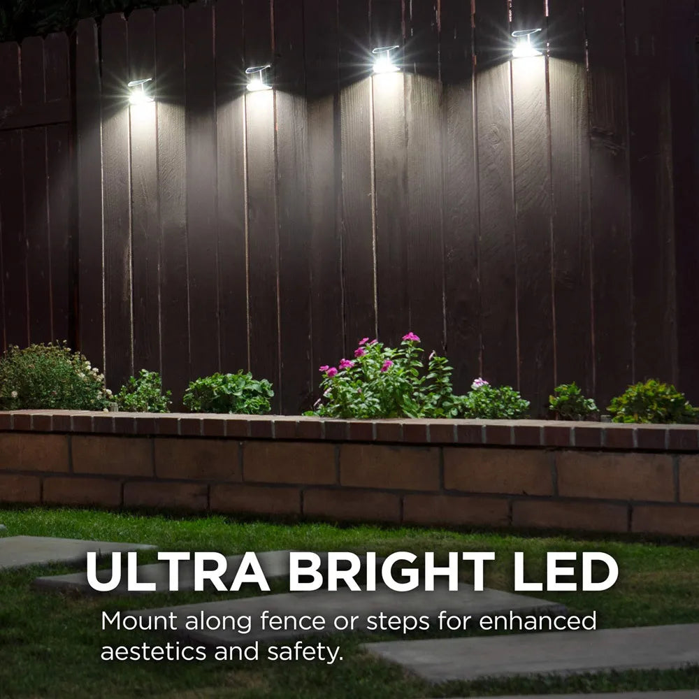 Solar Stainless Steel Fence Light Outdoor LED Patio Garden Landscape Zpaxo