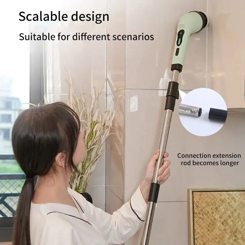 Wireless Electric Cleaning Brush Bathroom Window Kitchen Automotive Multifunctional Household Rotating Cleaning Machine Zpaxo