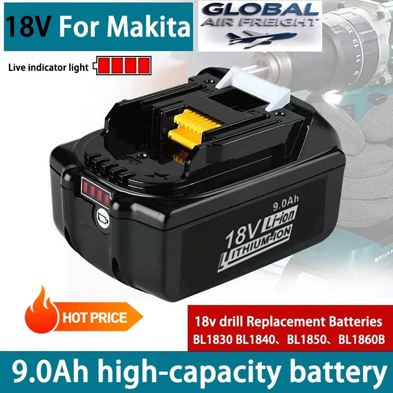 For Makita 18V Power Tools Rechargeable Battery 6AH-9AH Li-ion Battery FOR Makita BL1830 BL1830B BL1840 BL1840B BL1850 BL1850B Zpaxo