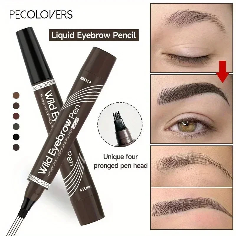 Waterproof Eyebrow Pen Smooth Non-dyeing Four-pronged Liquid Zpaxo