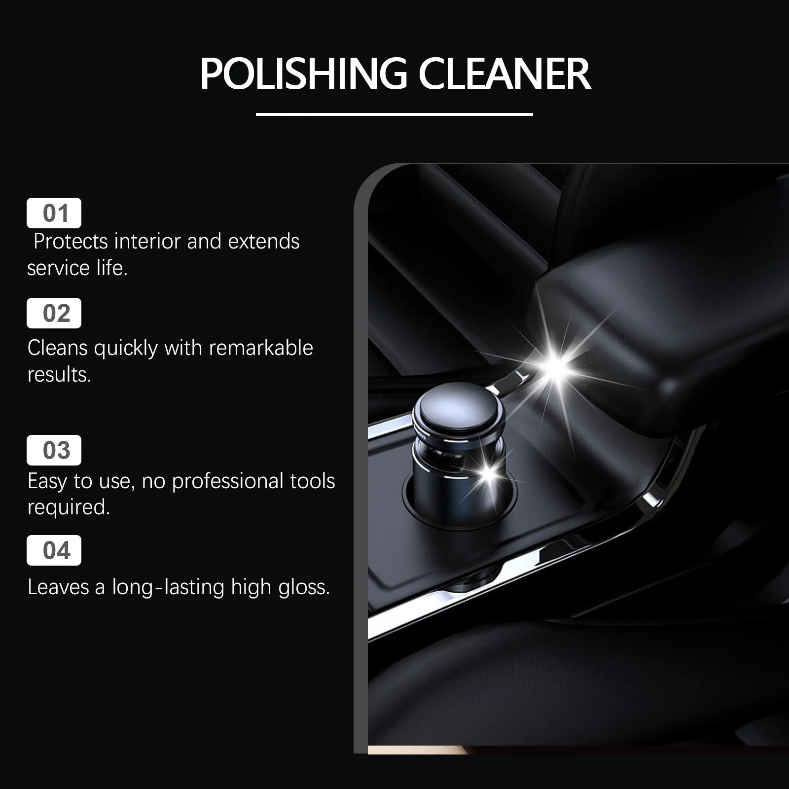 Car Interior Polishing Agent Versatile Interior Cleaning Stubborn Dirt Stain Grease Dust Polish Leather High Gloss Polish Agent Zpaxo