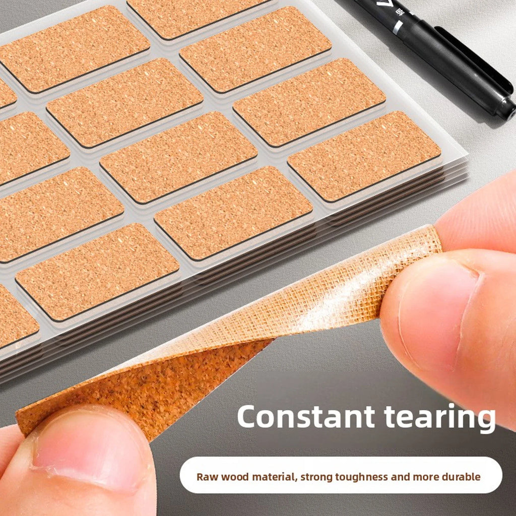 Cork Label Sticker Wooden 30x60mm Water Oil Proof Self Adhesive Wooden Label for Kitchen Office School 20 Sheet Zpaxo