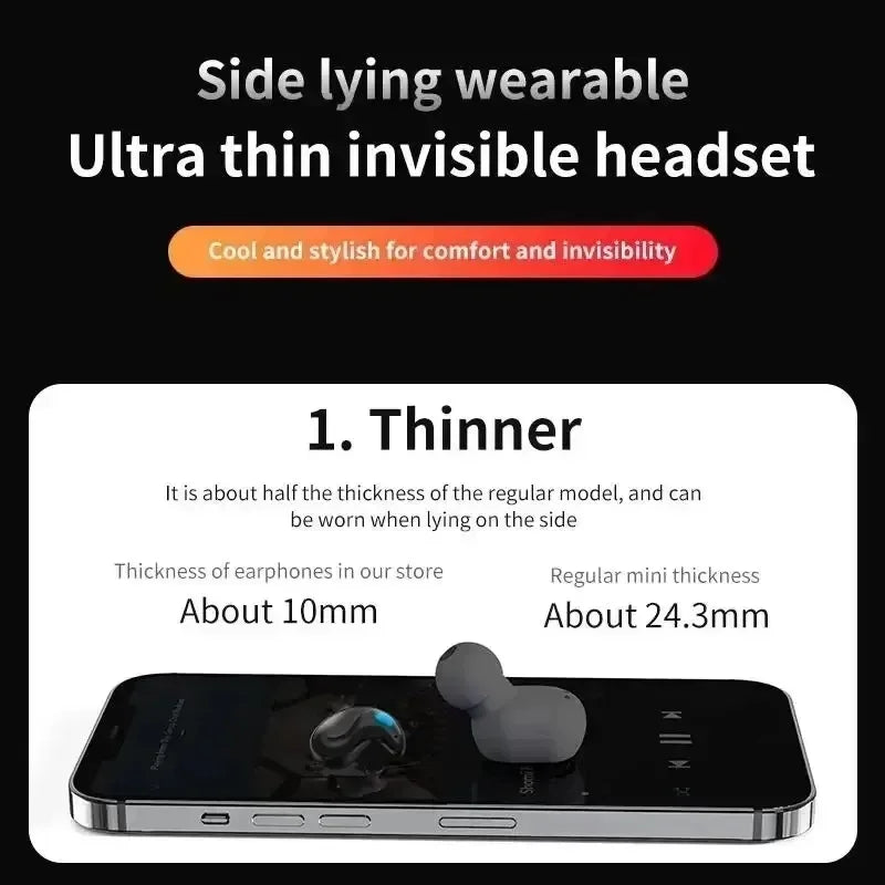 X55 Invisible Sleep Wireless Earphone TWS Bluetooth 5 3 Headphones Zpaxo
