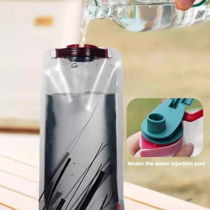 Collapsible Water Bottle Flexible Reusable Travel Kettle Carabiner