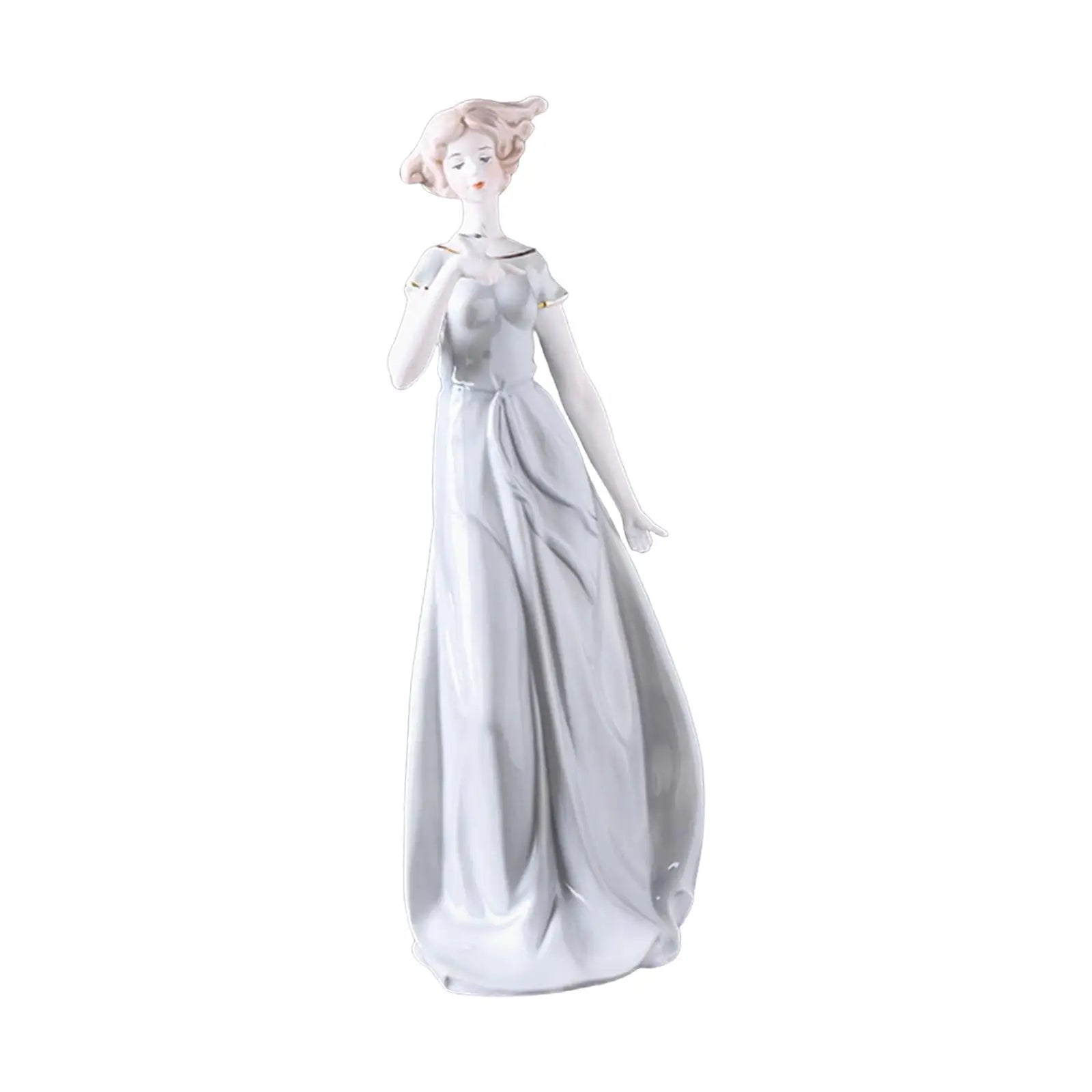 Porcelain Lady Statue – Ceramic Girl Figurine Home Decor Gift Decorative Figurine Zpaxo Style C