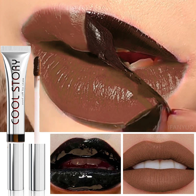 Black Brown Peel Off Lip Stain Transfer Proof Non-stick Cup Natural Zpaxo