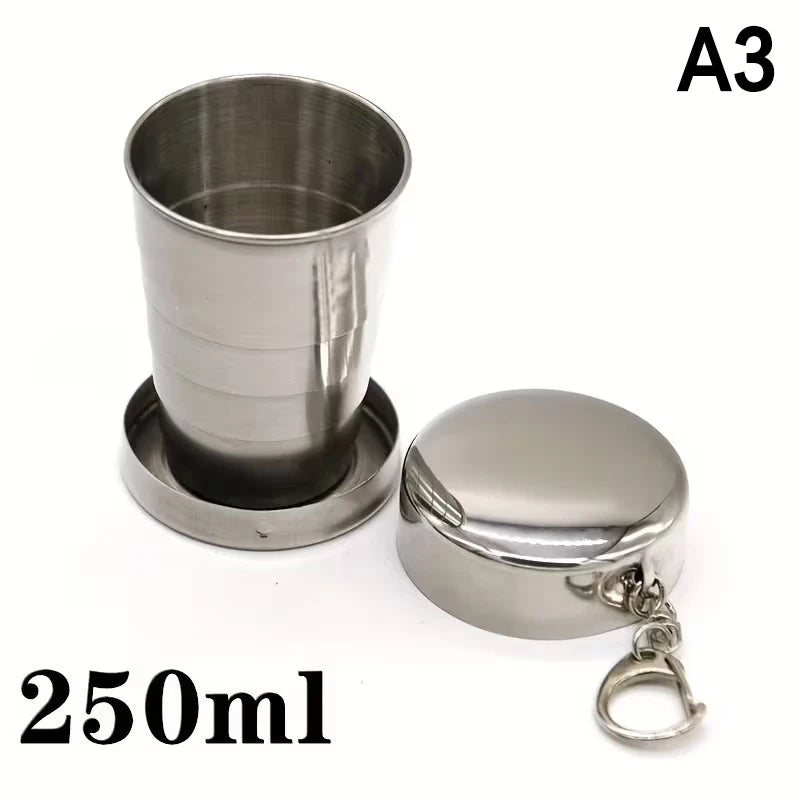 Stainless Steel Folding Cup Outdoor Travel Camping Portable Zpaxo A3