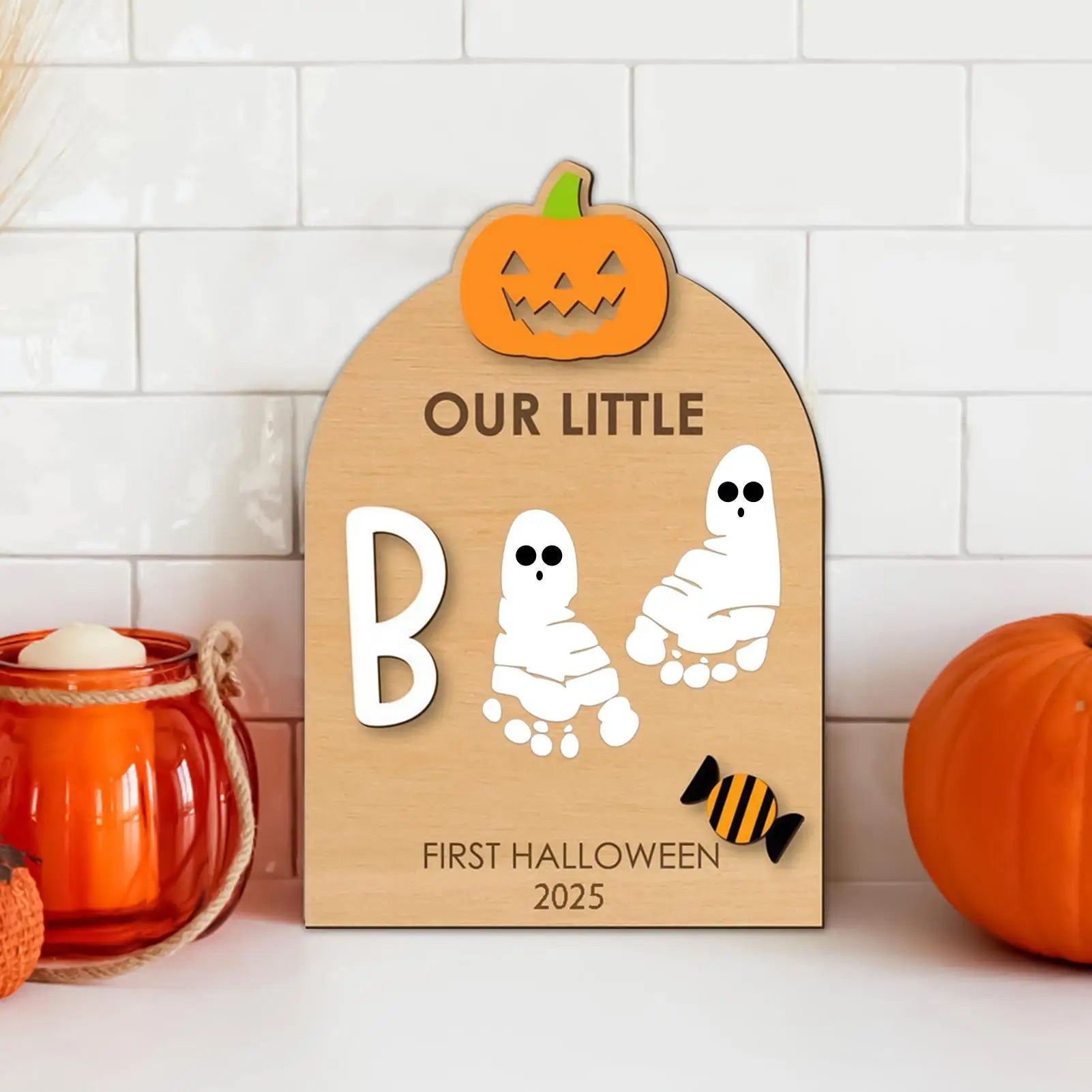 Baby Footprint Baby's First Halloween Keepsake Ornament Print Pad Zpaxo